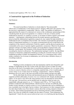 A Constructivist Approach to the Problem of Induction