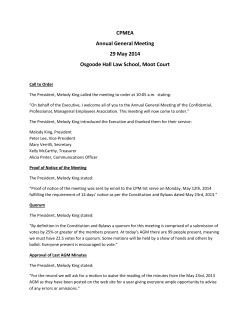 2014 - CPM Employees Association of York University