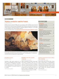 insightLMU / Issue 1 / 2015