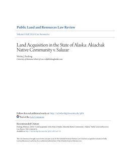 Land Acquisition in the State of Alaska: Akiachak Native Community