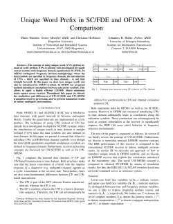 Unique Word Prefix in SC/FDE and OFDM: A Comparison