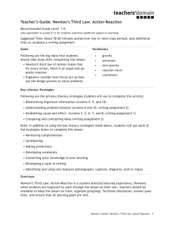 Teacher`s Guide: Newton`s Third Law: Action&ndash;Reaction