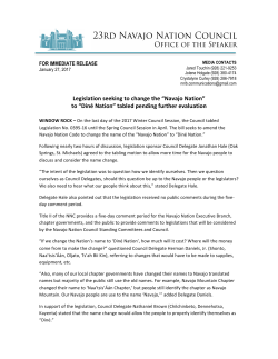 Legislation seeking to change the &ldquo;Navajo Nation&rdquo; to &ldquo;Din&eacute; Nation