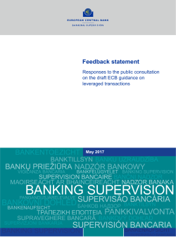 Feedback statement - ECB Banking Supervision