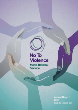 No To Violence incorporating the Men`s Referral Service Annual