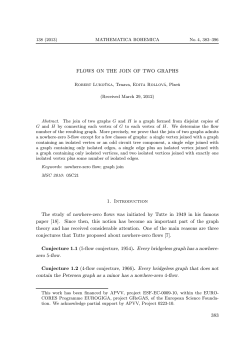 FLOWS ON THE JOIN OF TWO GRAPHS 1. Introduction The study