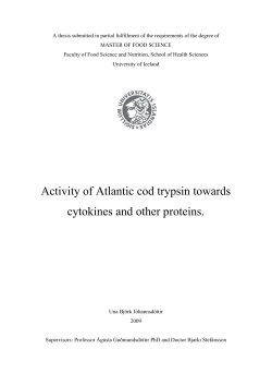 Activity of Atlantic cod trypsin towards cytokines and