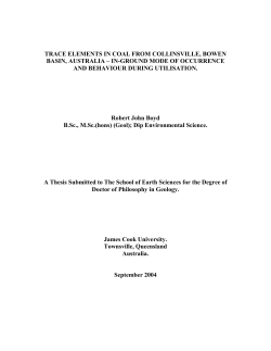 TRACE ELEMENTS IN COAL FROM COLLINSVILLE, BOWEN