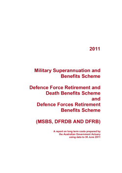 2011 Military Superannuation and Benefits Scheme Defence Force