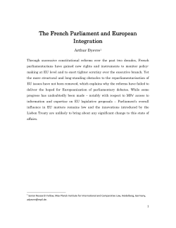 The French Parliament and European Integration Integration