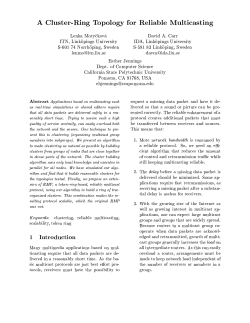 A Cluster-Ring Topology for Reliable Multicasting