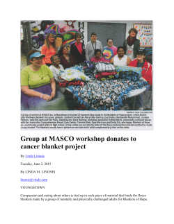 Group at MASCO workshop donates to cancer blanket project