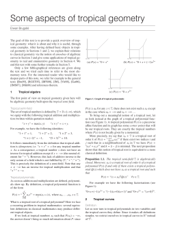 Some aspects of tropical geometry