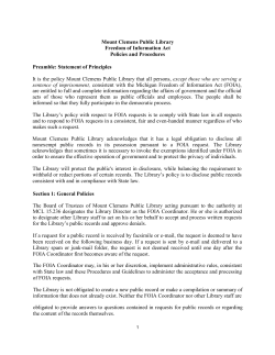 FOIA Policy and Procedures - Mount Clemens Public Library
