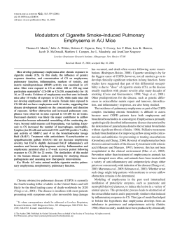 Modulators of Cigarette Smoke&ndash;Induced Pulmonary Emphysema in