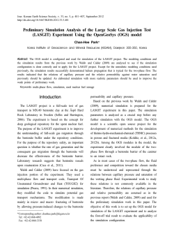 Preliminary Simulation Analysis of the Large Scale Gas Injection Test