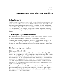 An overview of bitext alignment algorithms