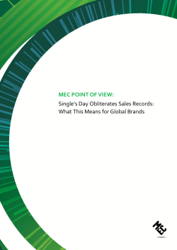 MEC POINT OF VIEW: Single`s Day Obliterates Sales Records: What