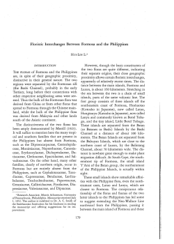 Floristic Interchanges Between Formosa and the Philippines