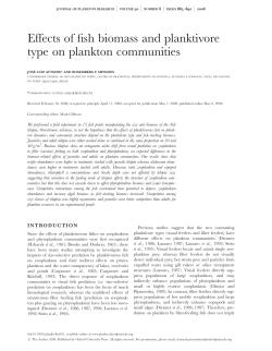 Effects of fish biomass and planktivore type on