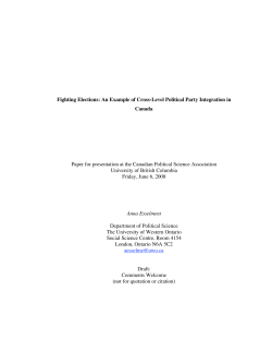 An Example of Cross-Level Political Party Integration in Canada