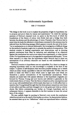 The trichromatic hypothesis