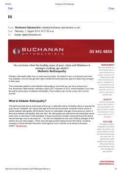 Diabetic Retinopathy - Buchanan Optometrists