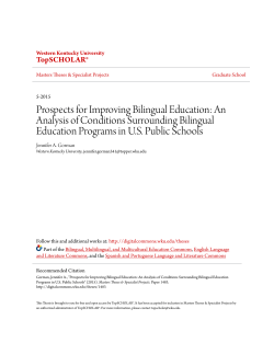 Prospects for Improving Bilingual Education - TopSCHOLAR