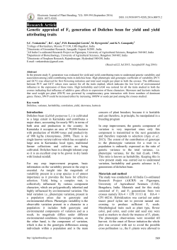 Research Article Genetic appraisal of F2 generation of Dolichos