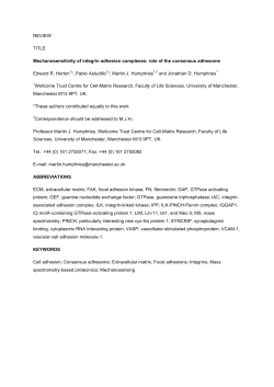 REVIEW TITLE Mechanosensitivity of integrin adhesion complexes