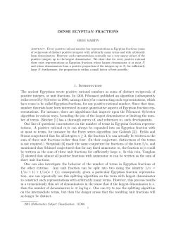 DENSE EGYPTIAN FRACTIONS 1. Introduction The ancient