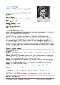 Album, letters and medals of Dr Elsie Inglis LRCSEd