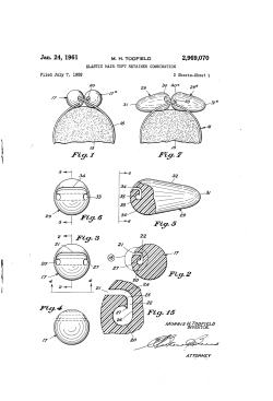 Elastic hair tuft retainer combination