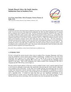 Seismic Hazard Above the South America Subduction Zone in