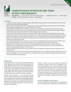 carbohydrate nutrition and team sports performance