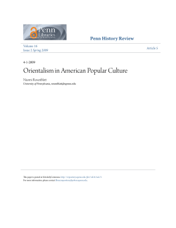 Orientalism in American Popular Culture