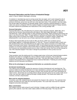 Personal Fabrication and the Future of Industrial Design