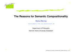 The Reasons for Semantic Compositionality