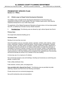 el dorado county planning department promontory specific plan