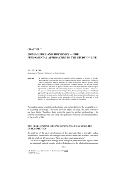 CHAPTER 7 BIOSEMIOTICS AND BIOPHYSICS — THE