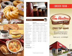 order form - Tim Hortons | Grand Forks, ND