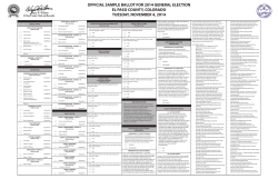 Official Sample Ballot For 2014 General Election El Paso County