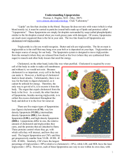 Understanding Lipoproteins