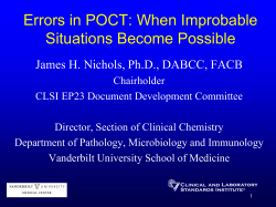 Errors in POCT: When Improbable Situations Become Possible
