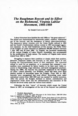 The Baughman Boycott and its Effect on the Richmond, Virginia