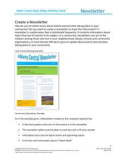 Create A Newsletter