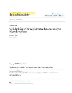Cellular lifespan based pharmacodynamic analysis of erythropoiesis