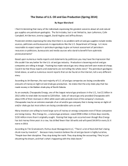 The Status of U.S. Oil and Gas Production (Spring 2014)