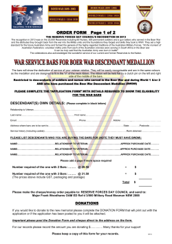 Order War Clasps - Reserve Forces Day