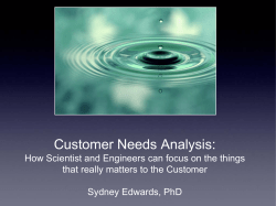 Customer Needs Analysis: